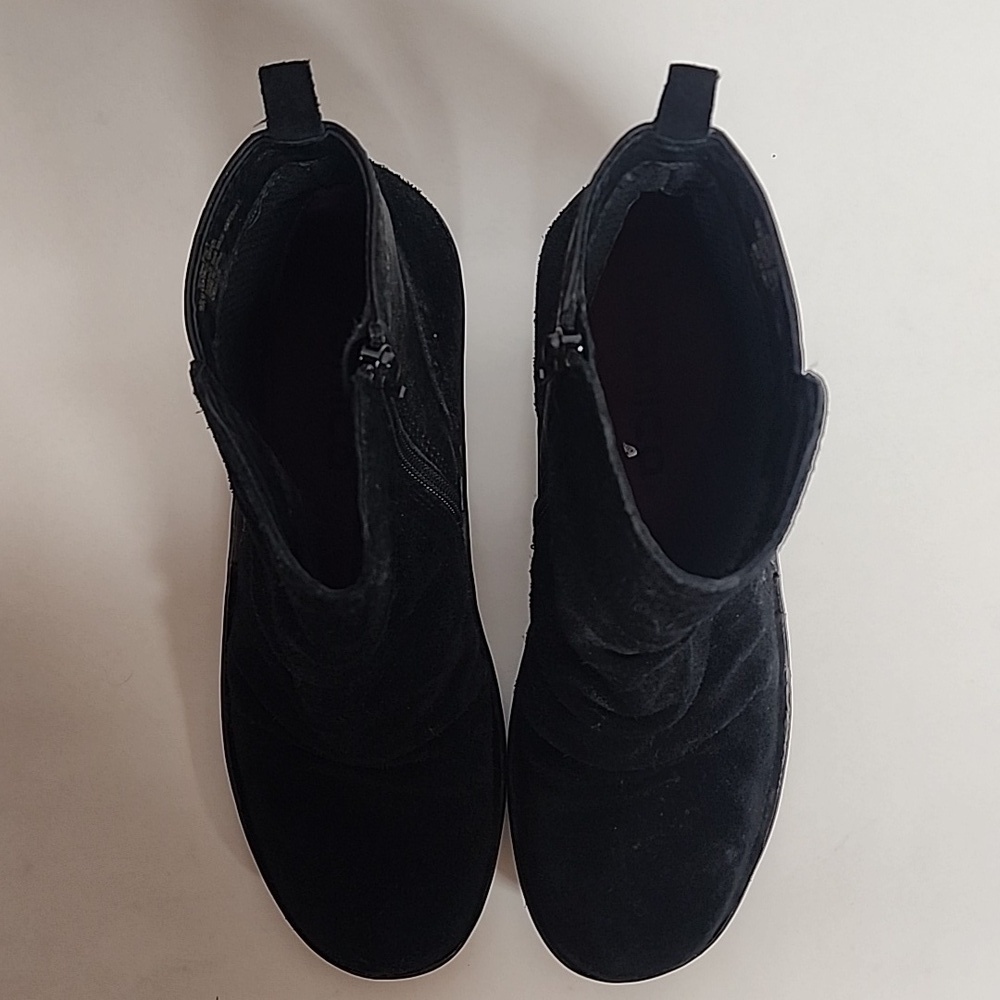 Bionica Black Suede Leather Wedge Slip Resistant Boots Size 9.5 Goth Minimalist - Picture 4 of 12